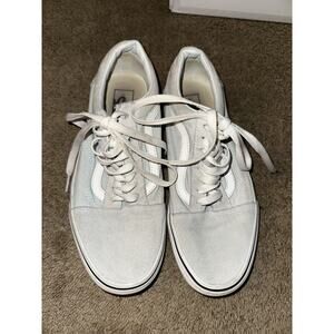Light Blue/grey Old Skool Vans - 9.5 W/ 8M